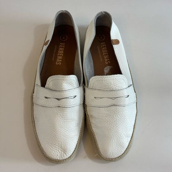 Verbanas Nuria White Leather Loafers Size 39/ US 8 - Picture 4 of 6
